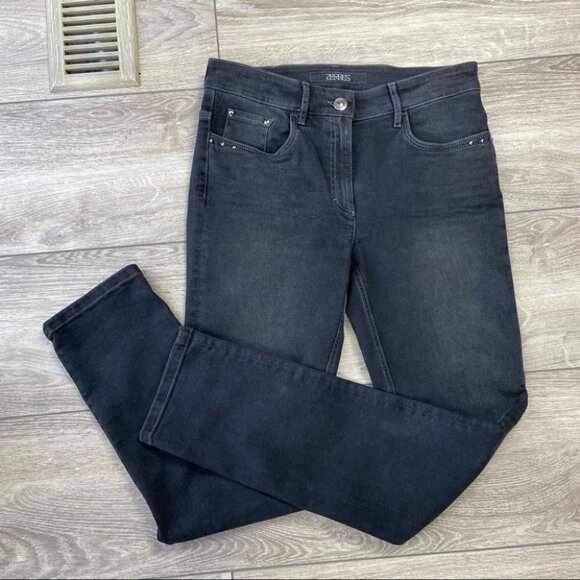 ZERRES Comfort Waistband Beaded Slim Fit Straight Jeans - Picture 3 of 15